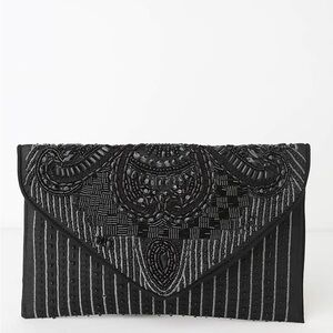 NWT Lulus Constantinople Black Beaded Purse